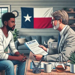 Explaining a renter about the eviction process in texas